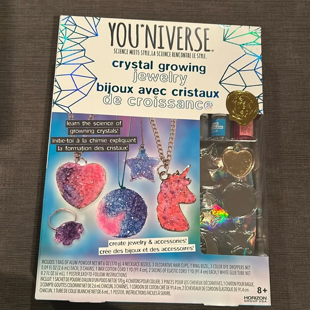 YOU-NIVERSE Crystal Growing Jewelry Crafts Set NEW